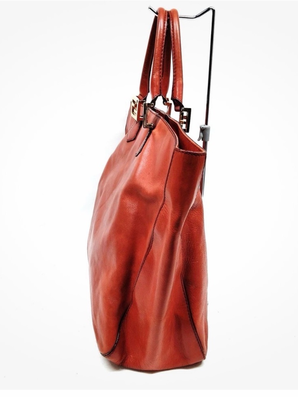 Fendi vintage Coral Red Leather Tote Bag - Picture 4 of 11